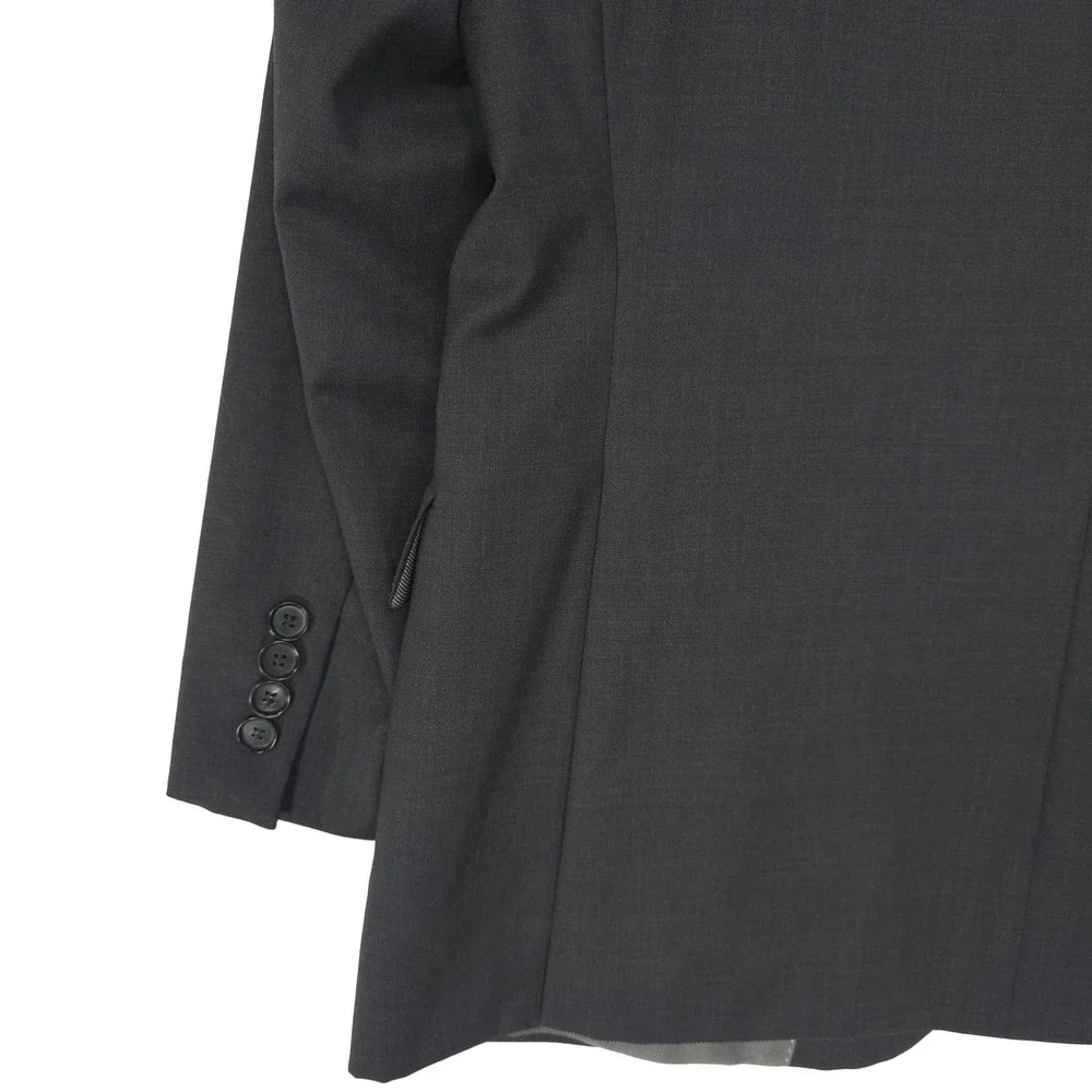 HUGO BOSS Mens Sport Coat Blazer 38S 100% Virgin Wool Business Charcoal Gray